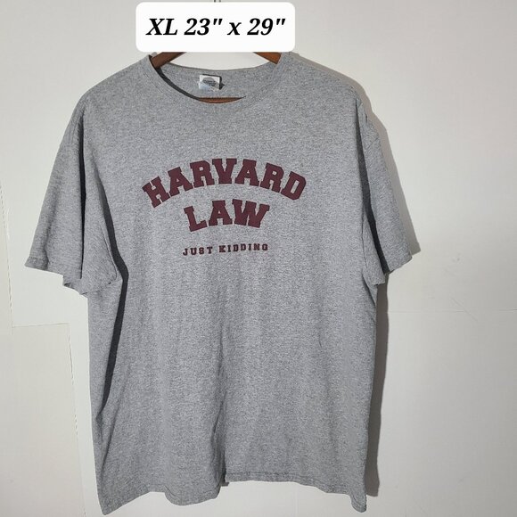 Harvard Law " Just Kidding" Gray XL T-Shirt Humor/Funny Tee - Picture 1 of 4
